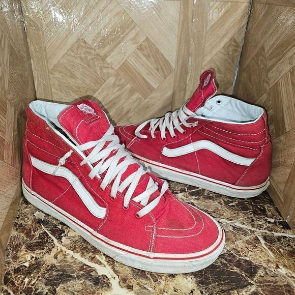 Vans men's Off The Wall hi top skateboard old skool red size 13.   010 - Picture 1 of 11